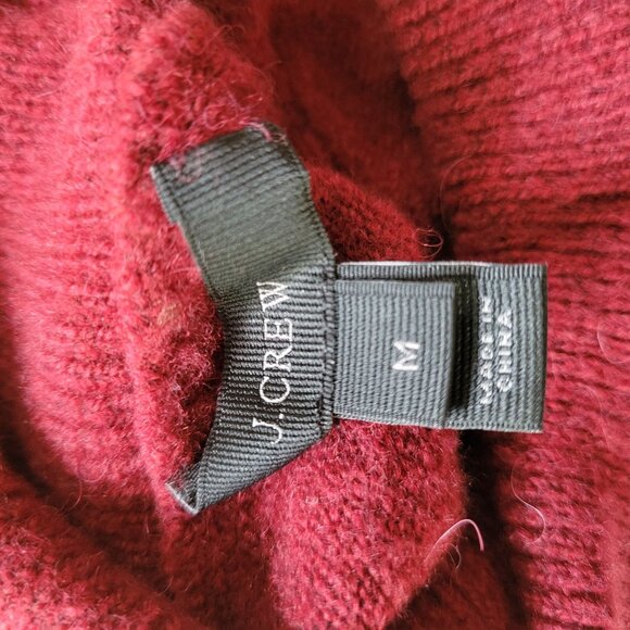 J. Crew Women's Turtleneck Sweater M Burgundy Wool Blend - Picture 4 of 5